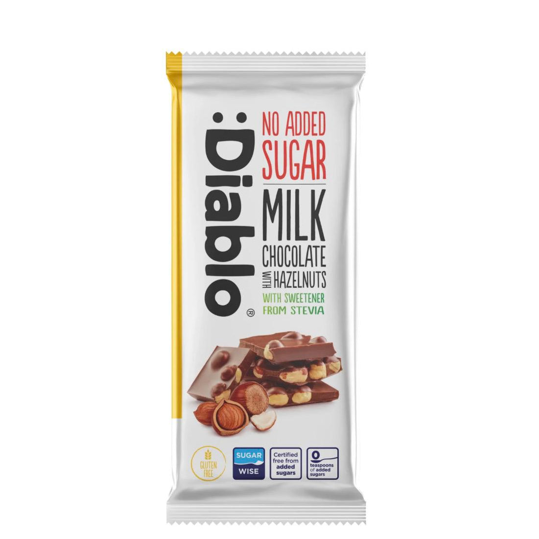 Diablo Milk Chocolate with Hazelnuts no add Sugar 75g
