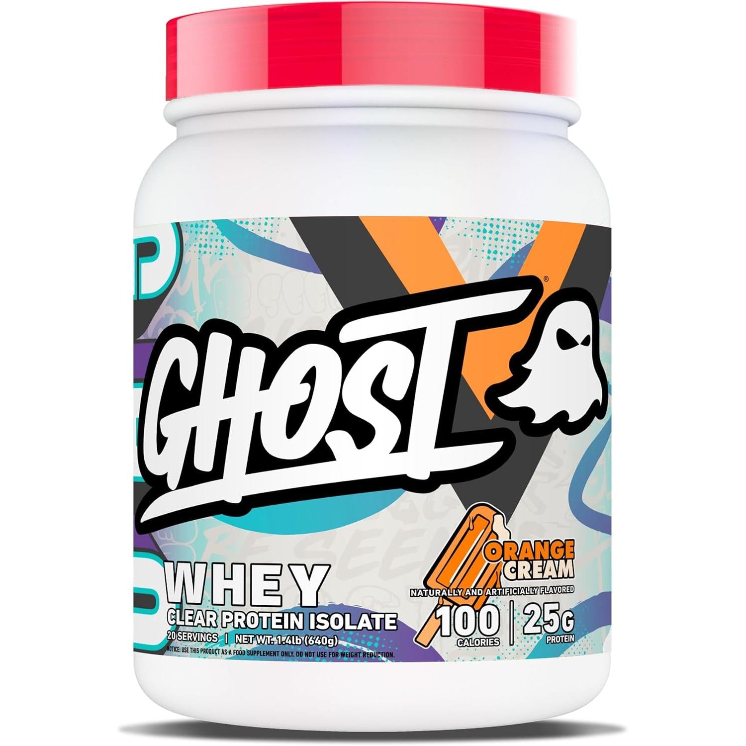 GHOST Clear Whey Isolate Protein, Orange Cream 25g of Whey Protein Sugar Free, Soy Free & Zero Fat 640g