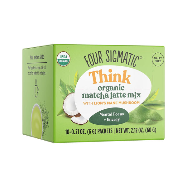 Four Sigmatic Think Organic Matcha Latte Mix With Lion's Mane, 10 Packets