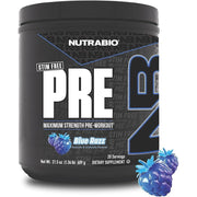 NutraBio STIM-Free PRE Workout, 20 Servings Blue Razz 609g