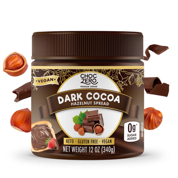 ChocZero Dark Cocoa Hazelnut Spread Keto Friendly No Sugar Added