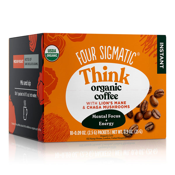 Four Sigmatic THINK Organic Coffee With Lion's Mane & Chaga Mushrroms 10 Packets