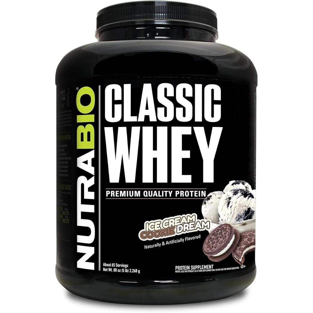 NutraBio Classic Whey Protein Powder Ice Cream Cookie Dream, 2.2 Kg
