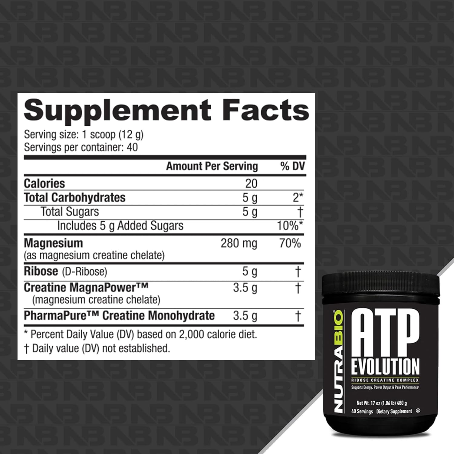 NutraBio ATP Evolution, Muscle Recovery, 500g Powder