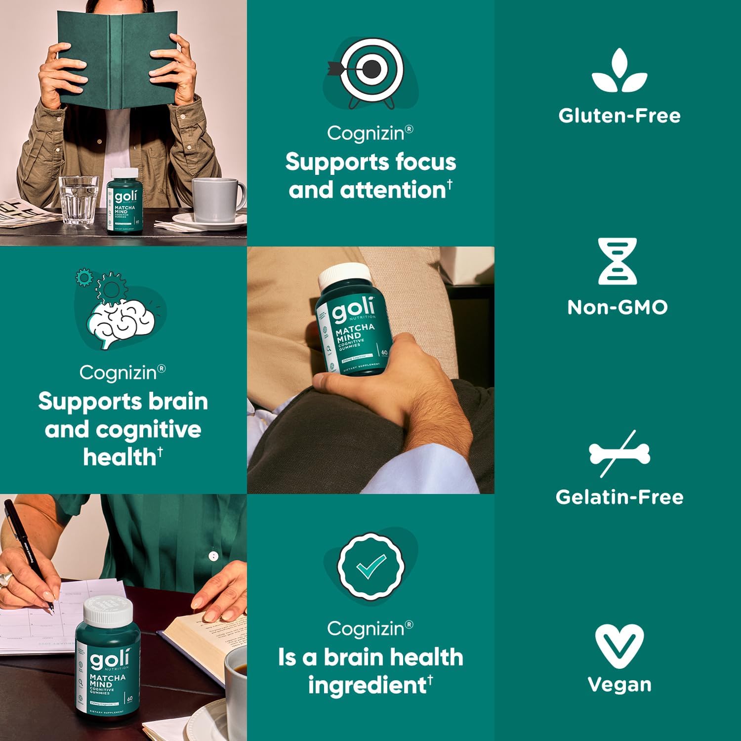 حلوى ماتشا جميس من جولي نيوتريشن، نباتية، غير معدلة وراثيًا، خالية من الغلوتين والجيلاتين - 60 قطعة