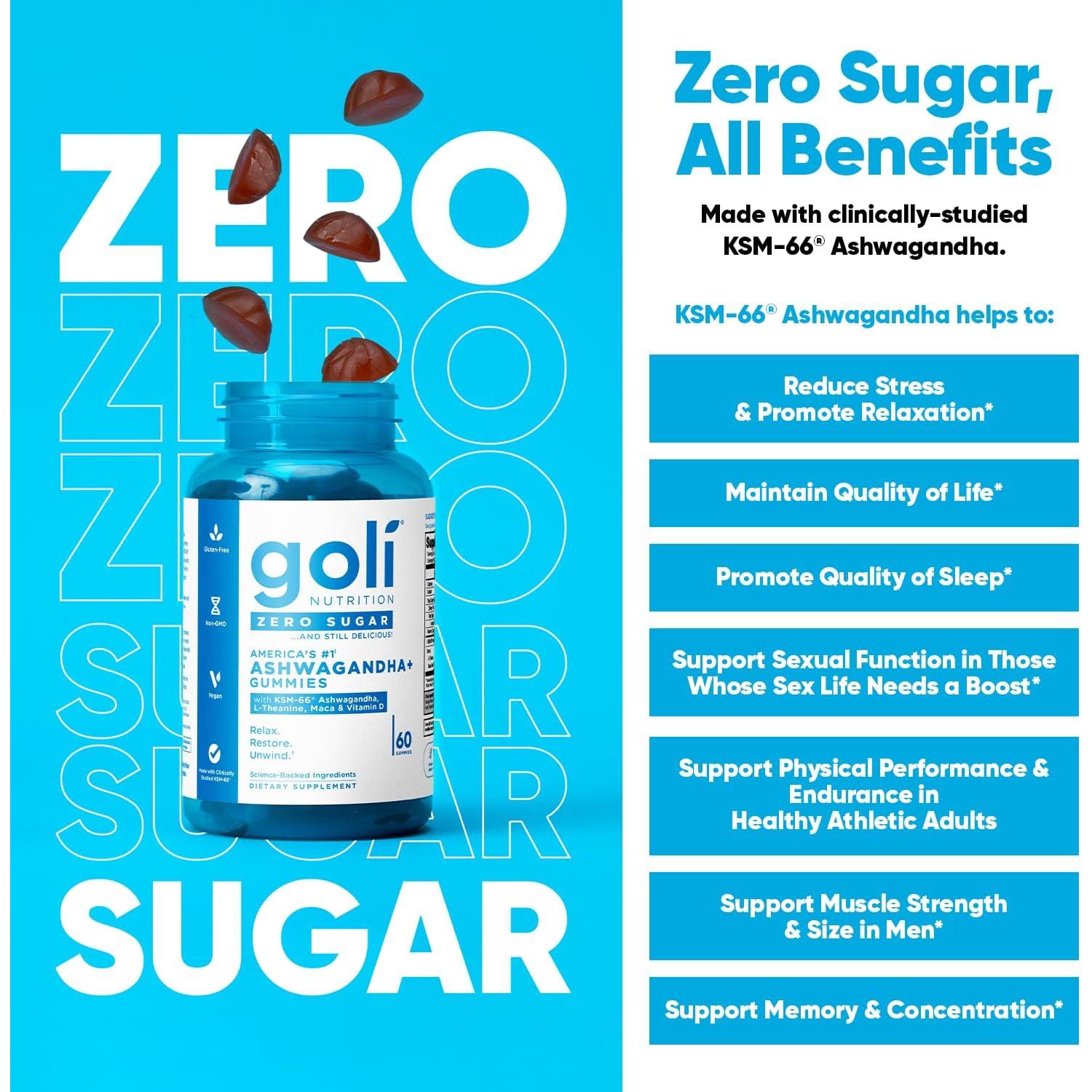 جولي نيوتريشن جميس أشواغاندا KSM-66 خالية من السك مع وفيتامين د، ماكا، إل-ثيانين، نباتية، خالية من الكائنات المعدلة وراثيًا، خالية من الغلوتين والجيلاتين - 60 قطعة