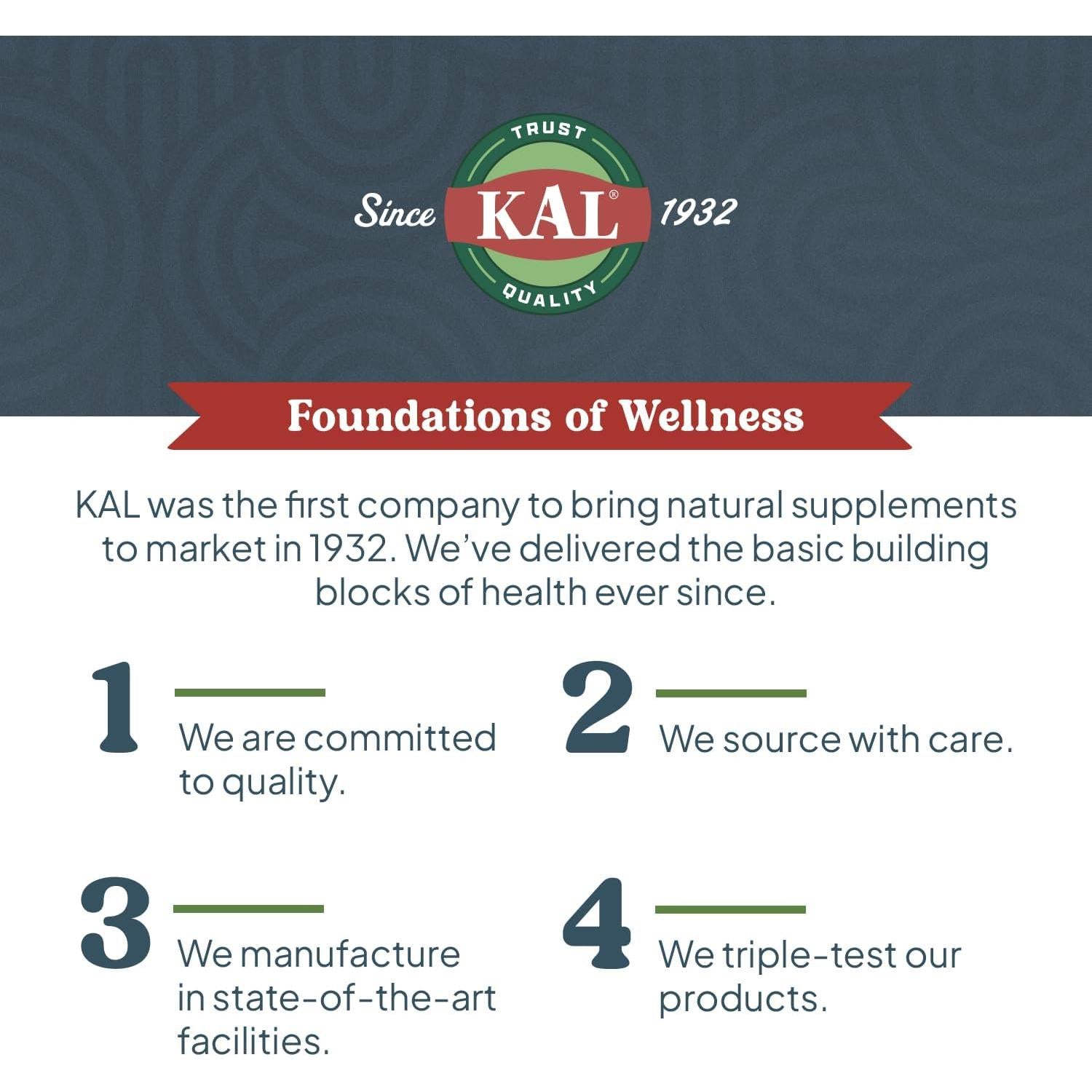 KAL Think Magnesium L-Threonate 2000 mg Vegan Gluten Free & Non-GMO 60 Tablets