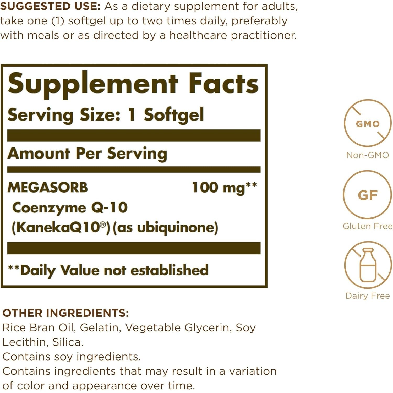 Solgar Megasorb Coq-10 100 Mg, 60 Softgels