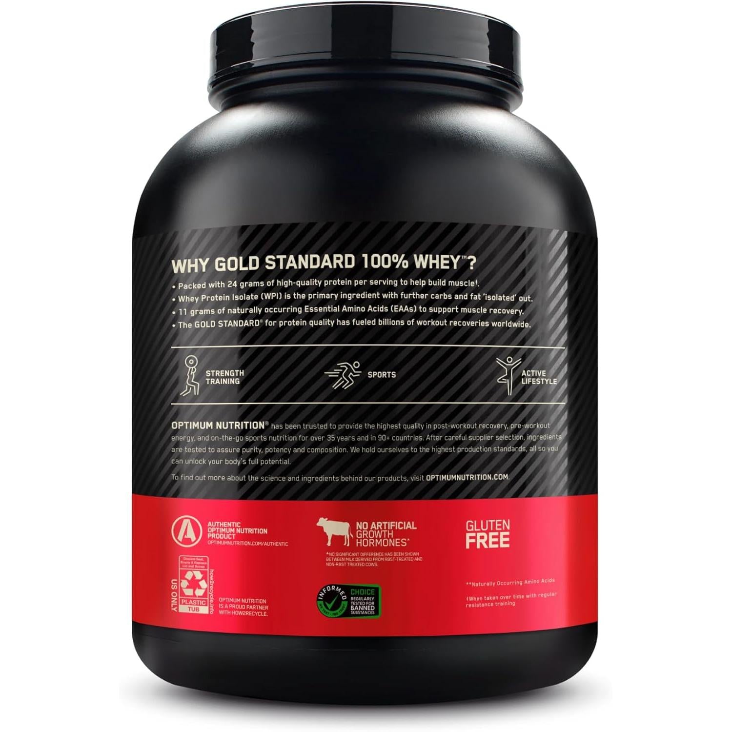 Optimum Nutrition Gold Standard 100% Whey Protein Powder Strawberries & Cream, 2.26 KG