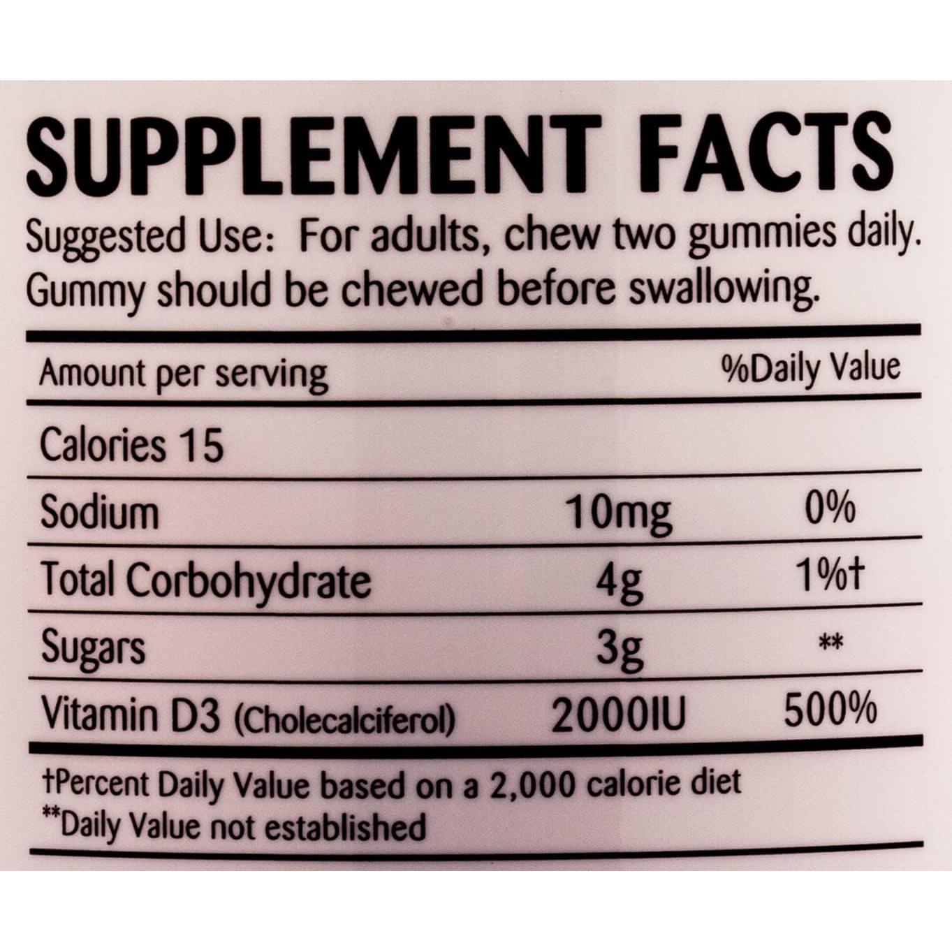 Amerix Adult D3 Vitamin Gummies, 60PCS