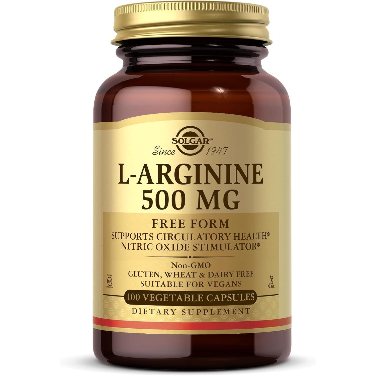 Solgar L-Arginine 500mg 100 Vegetable Capsules