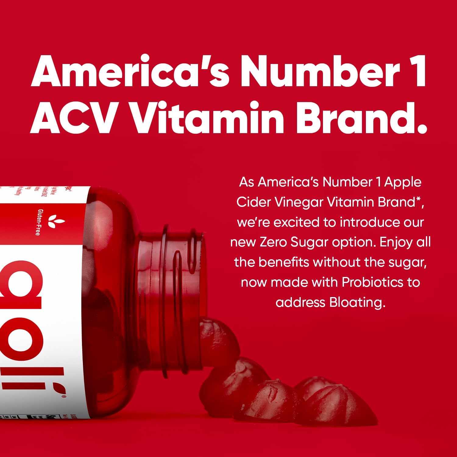 جولي نيوتريشن حلوى خل التفاح بدون سكر مع فيتامين ب12، بروبيوتيك، نباتية، خالية من الكائنات المعدلة وراثيًا، خالية من الغلوتين والجيلاتين - 60 حلوى