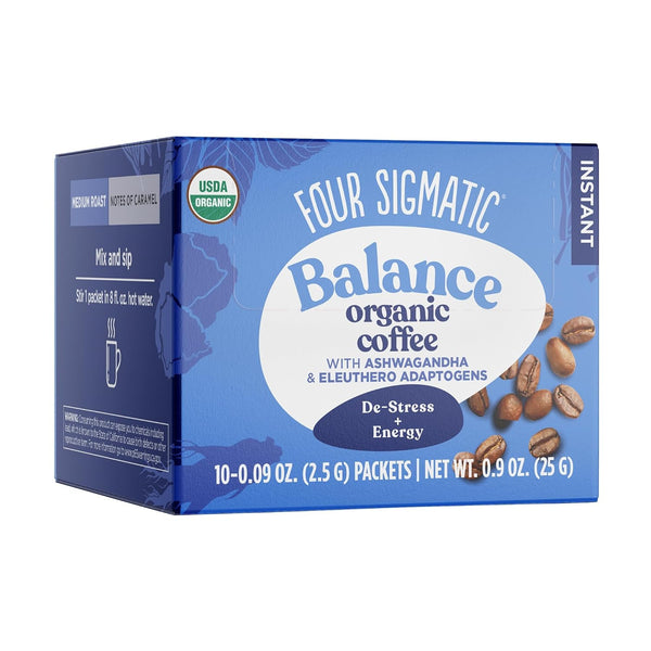 Four Sigmatic BALANCE Organic Coffee With Ashwagandha & Eleuthero Adaptogens 10 Packets