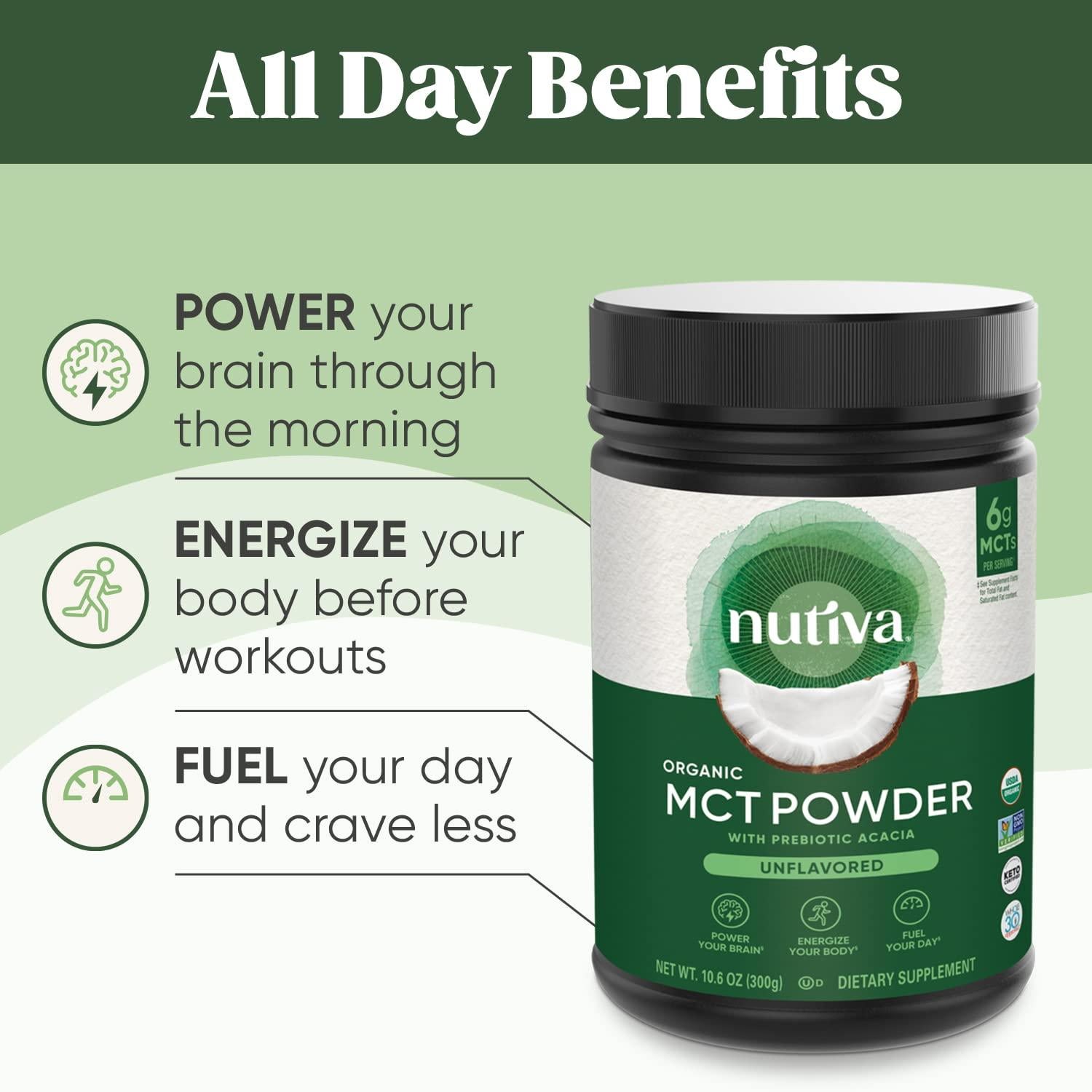 Nutiva Organic MCT Powder With Prebiotic Unflavored 300g