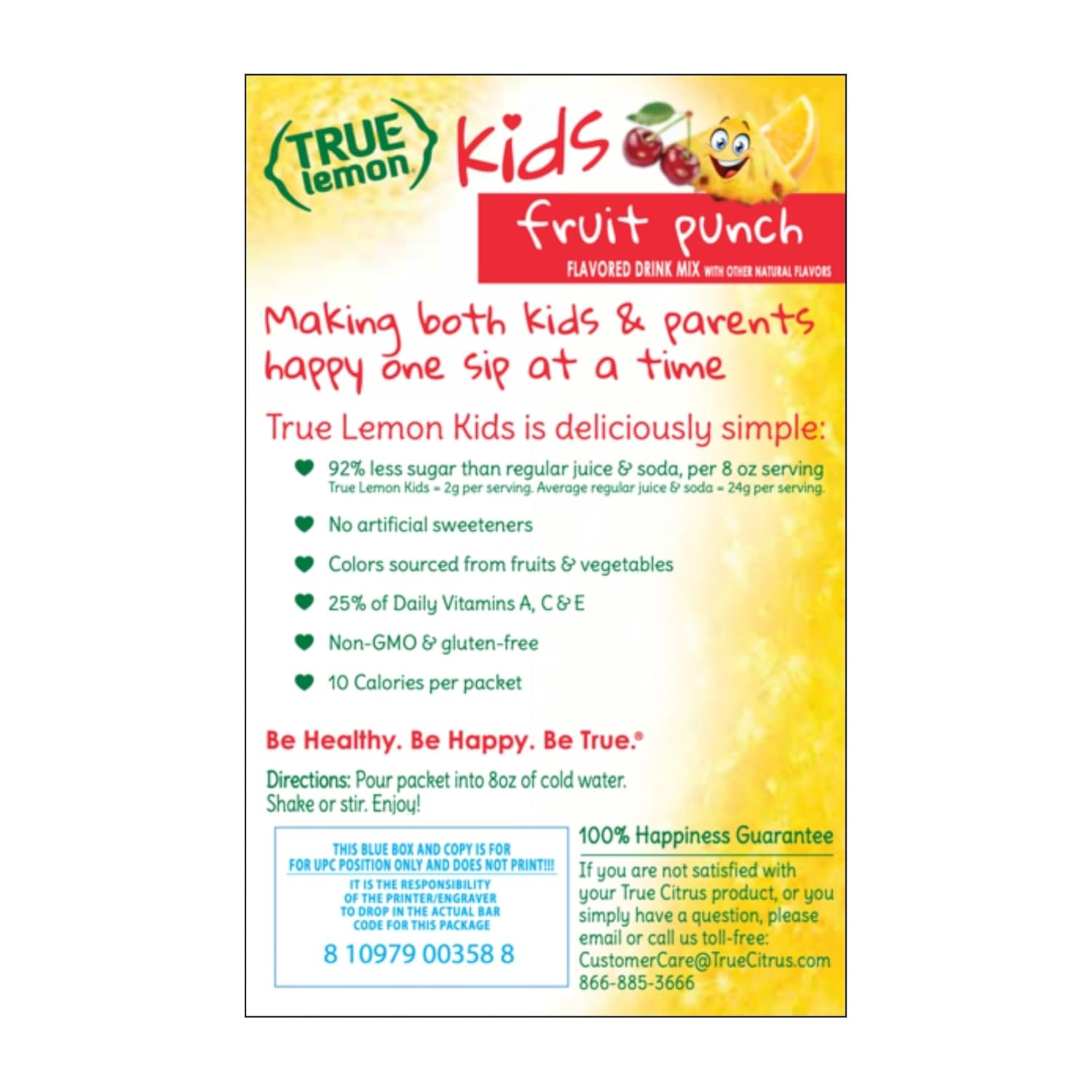 True Lemon Fruit Punch Drink Mix 10 Packets - Case of 12