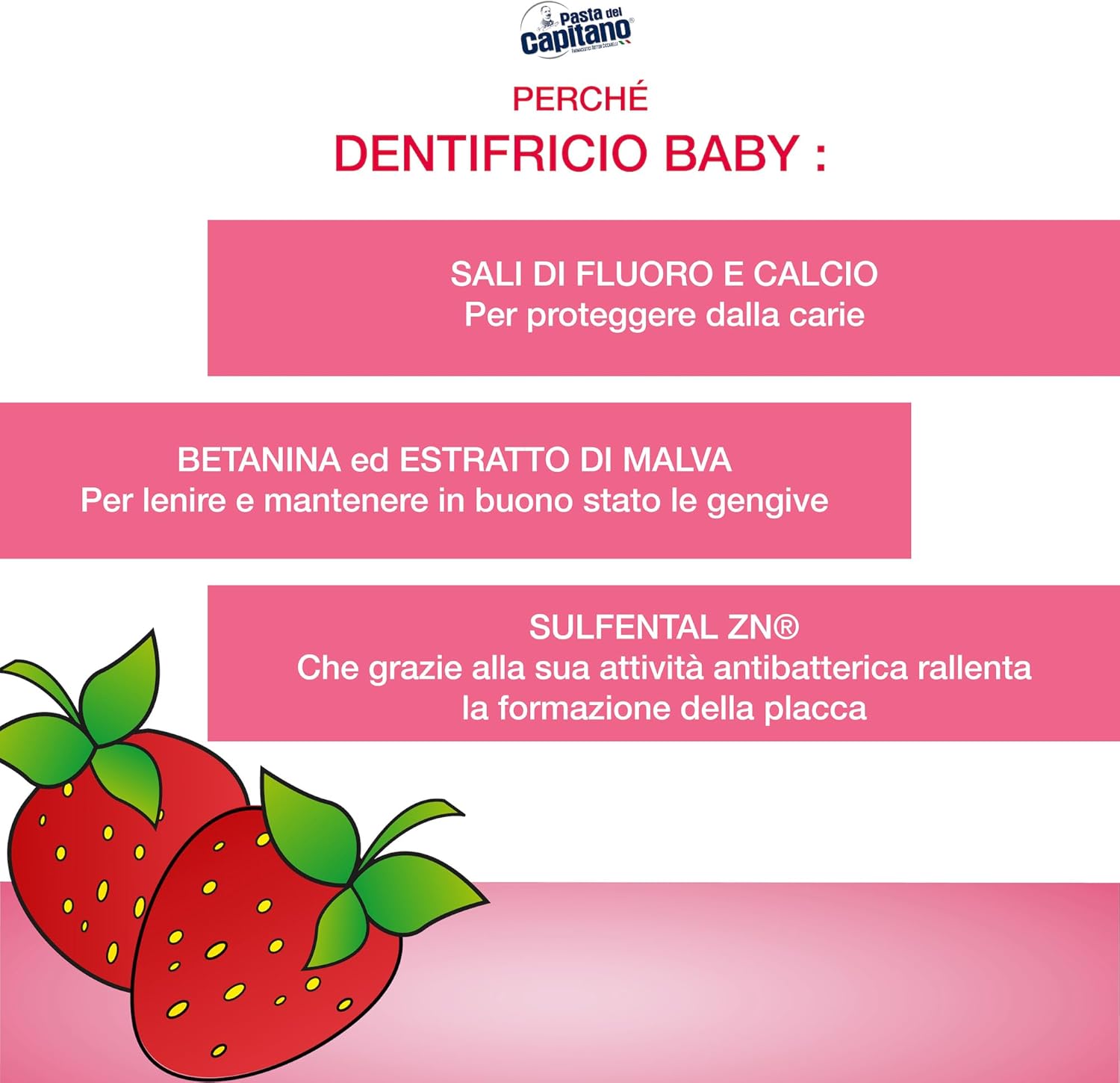 Pasta del Capitano Baby Captain Strawberry toothpaste 3+ Years 75ml