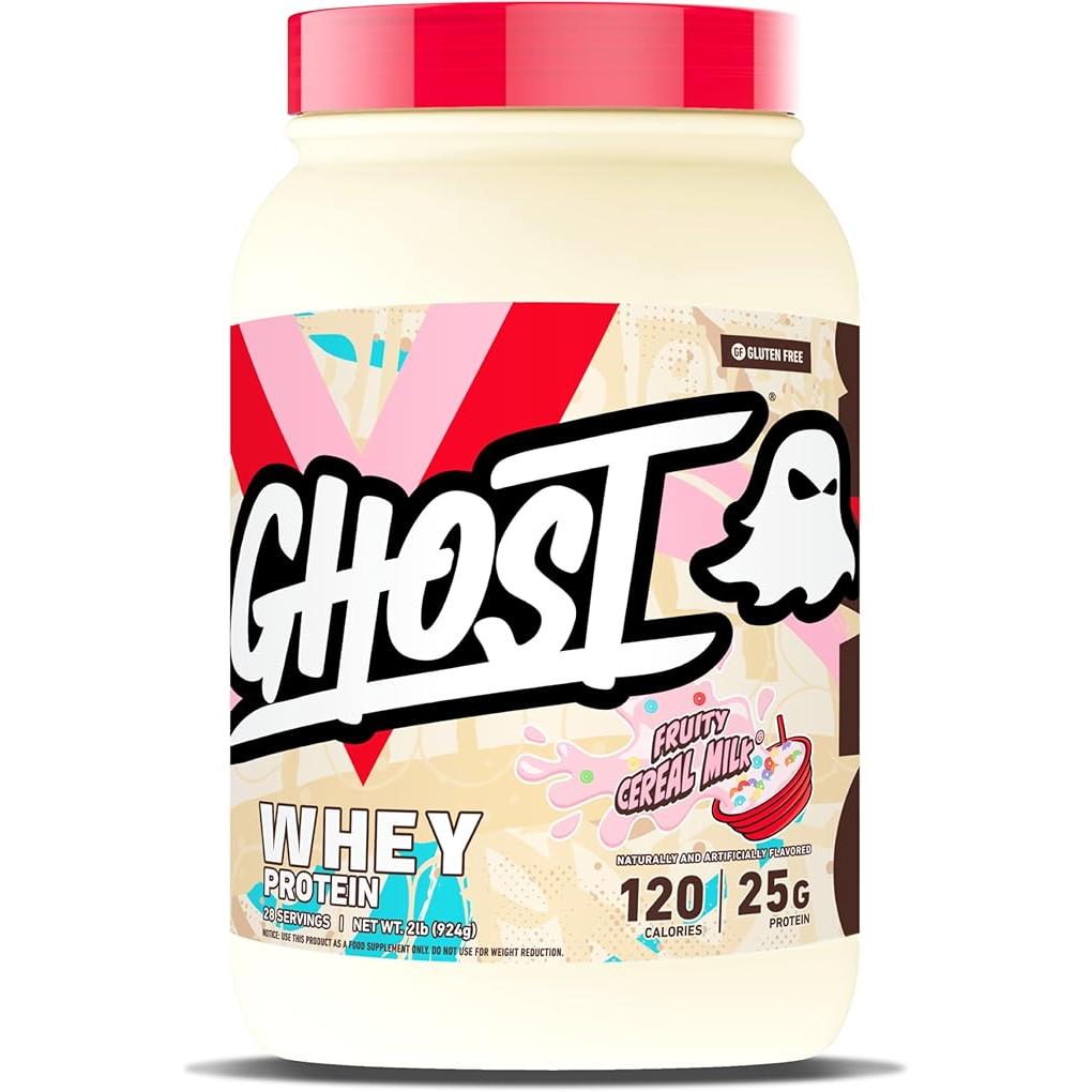 GHOST Whey Protein Powder Fruity Cereal Milk 25g of Protein Soy Free & Gluten-Free 924g