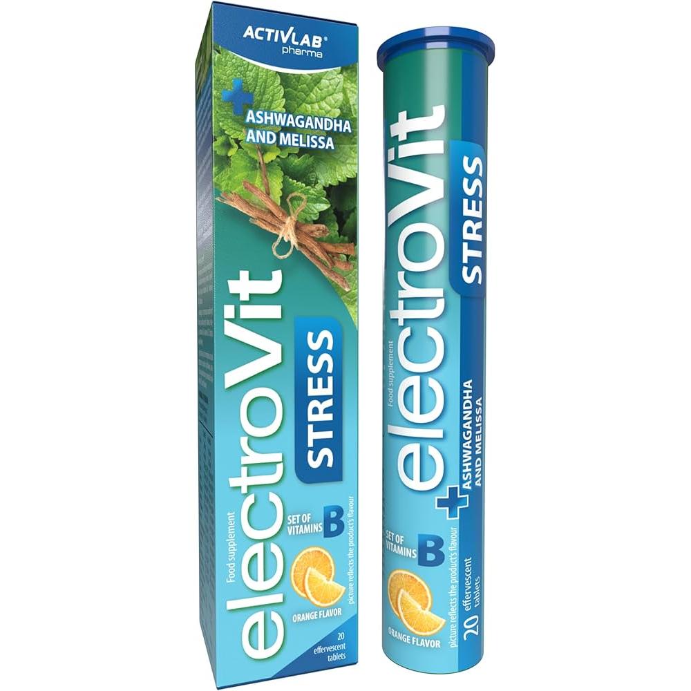 Activlab Pharma ElectroVit Stress - Orange Flavor Electrolytes with Magnesium Citrate 20 Effervescent Tablets