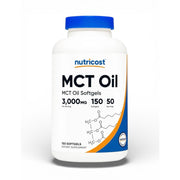 NUTRICOST MCT Oil, MCT Oil Softgels - 3000 MG Per Serving | 150 Softgels | 50 SERVINGS Dietary