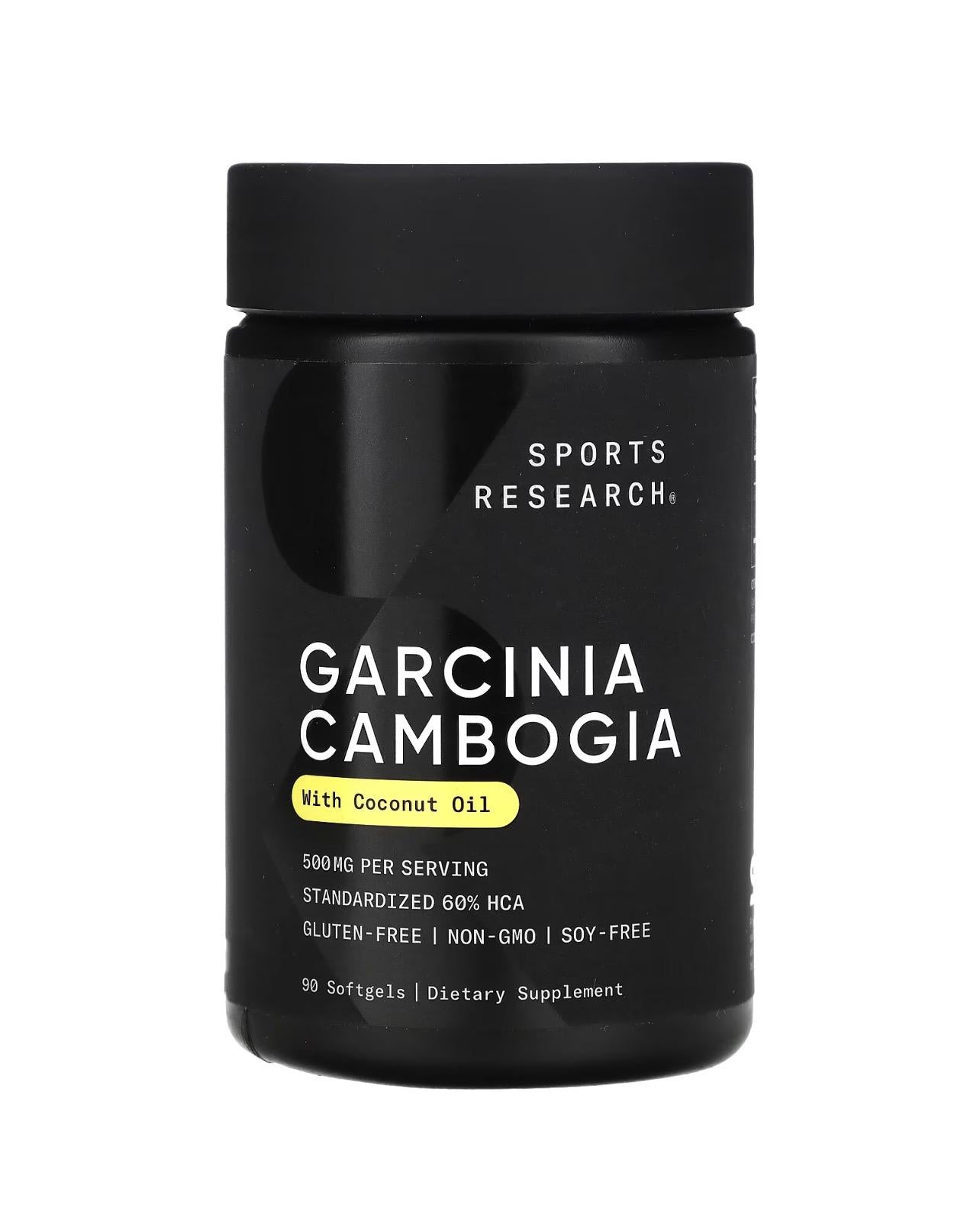Sports Research Garcinia Cambogia (65%) with Organic Coconut Oil 90 Softgels