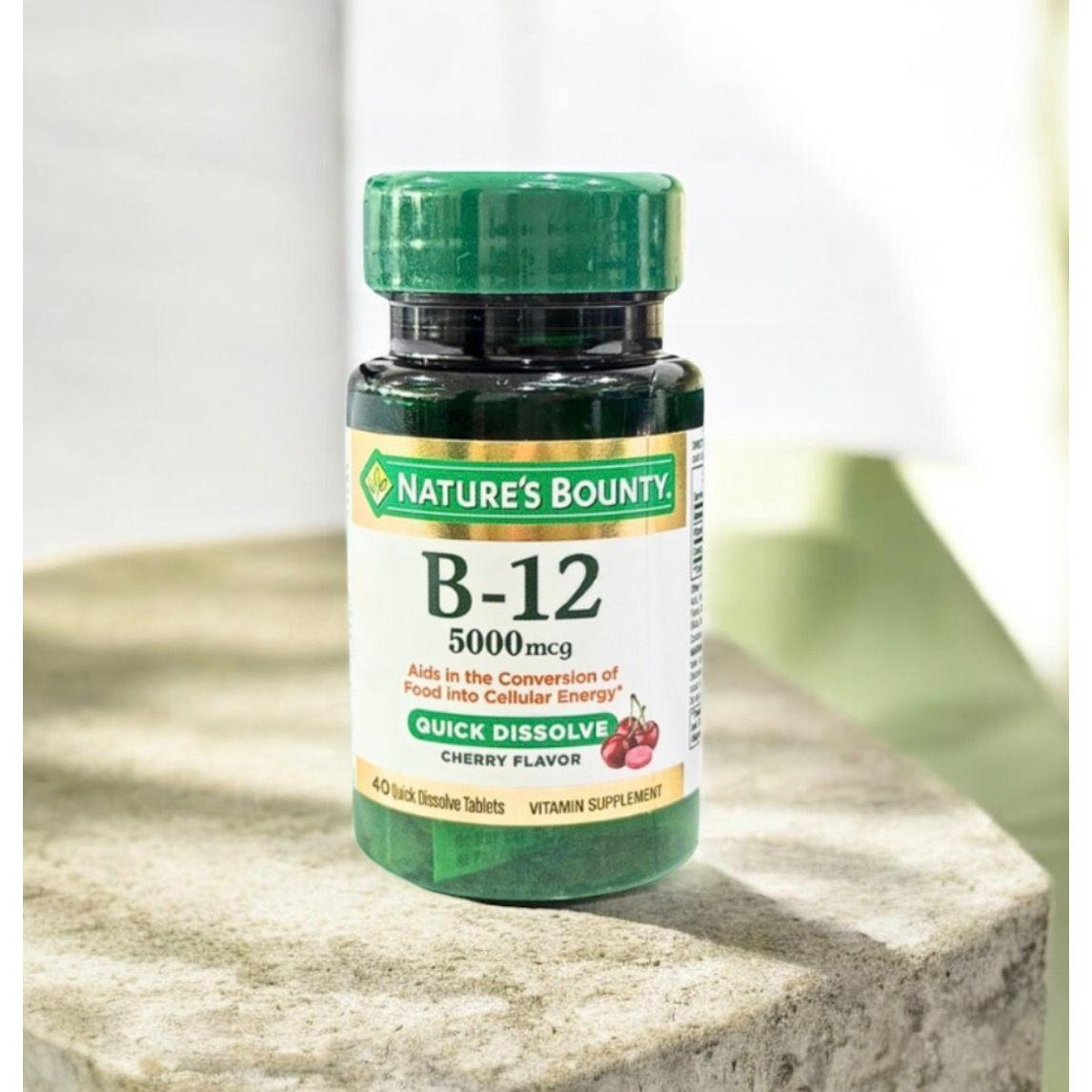 Nature's Bounty Vitamin B12, 5000 mcg, 40 Fast Dissolving Tablets
