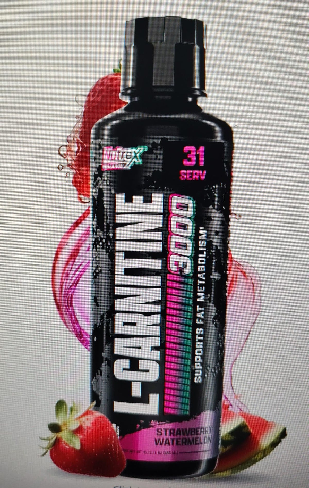 Nutrex Research L Carnitine 3000 - Clinically Dosed L-Carnitine Liquid for Energy, Metabolism & Muscle Recovery - Delicious Strawberry Watermelon - No Sugar, No Carbs, No Stimulants - 31 Servings