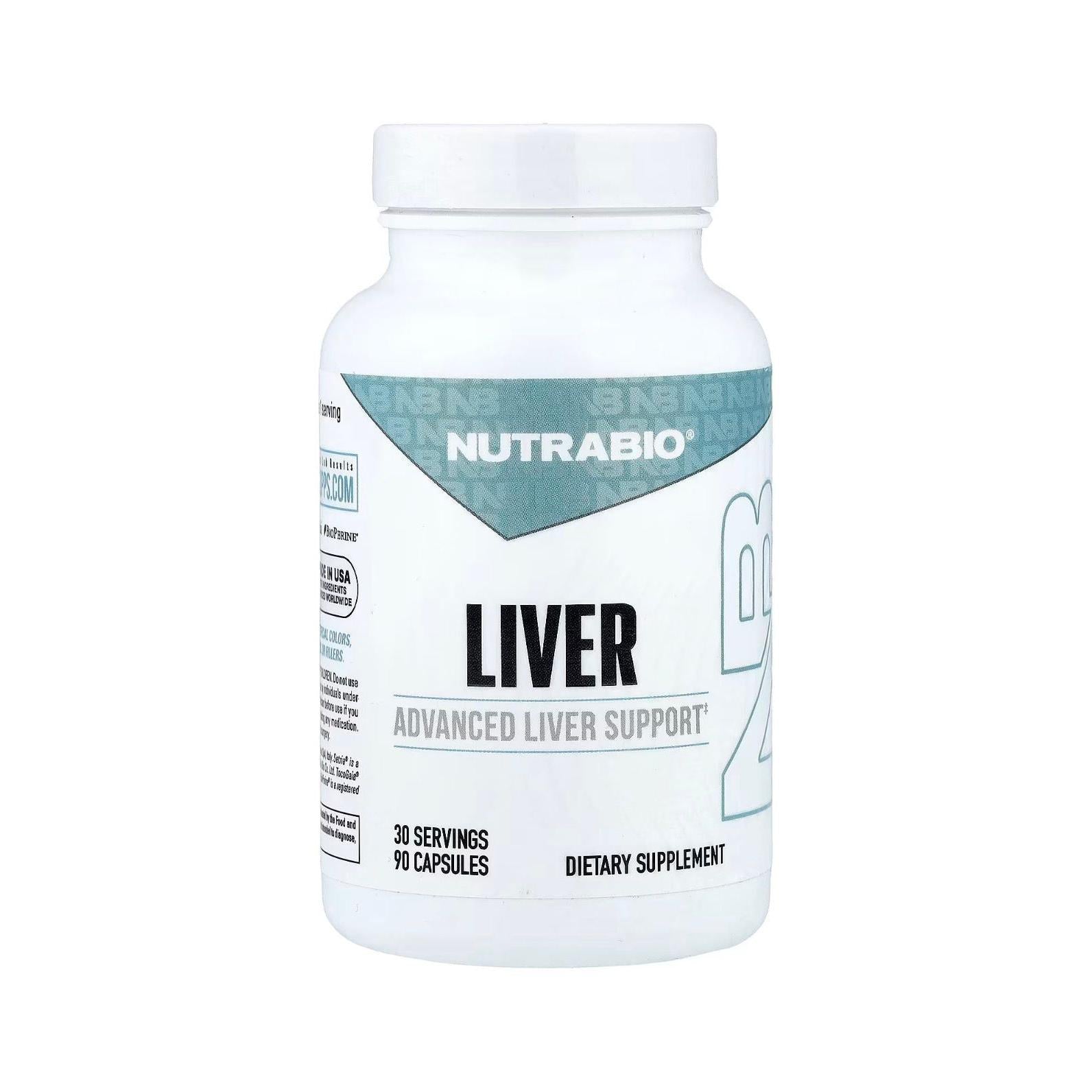 NutraBio Liver Supplement Advanced Liver Support with Antioxidants with Milk Thistle 90 Capsules