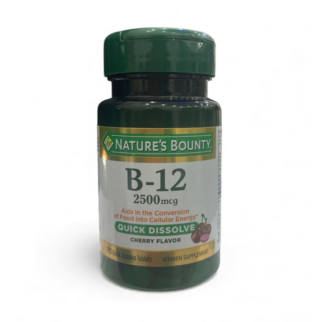نيتشرز باونتي فيتامين ب12 2500 ميكروغرام، دعم الطاقة الخلوية، من أجل استقلاب الطاقة وصحة القلب والجهاز العصبي، 75 قرص سريع الذوبان