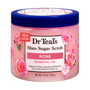 Dr Teal’s Shea Sugar Body Scrub with Rose Essential Oil - 19 oz