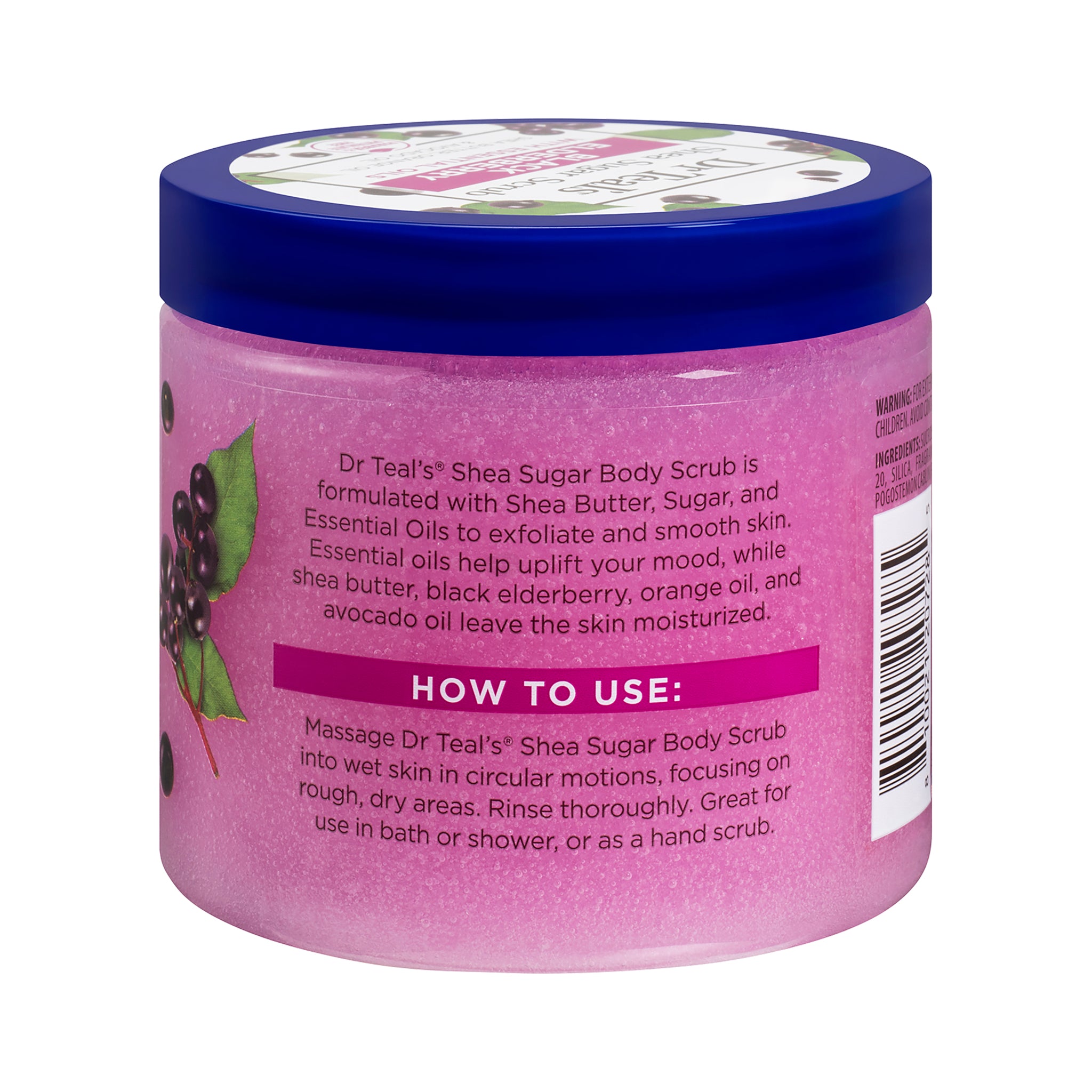 Dr Teal’s Black Elderberry Shea Sugar Scrub with Essential Oils - 19 oz