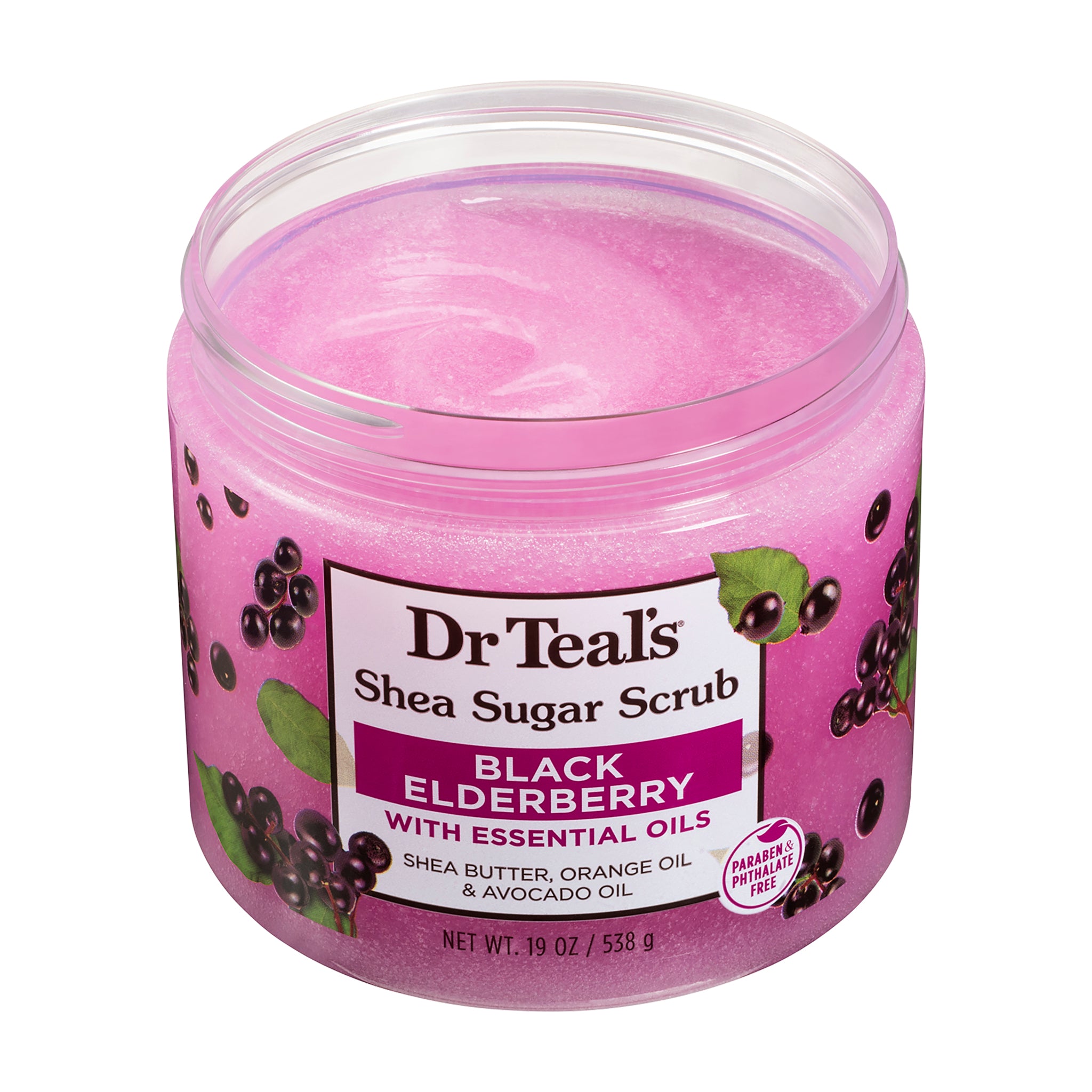Dr Teal’s Black Elderberry Shea Sugar Scrub with Essential Oils - 19 oz