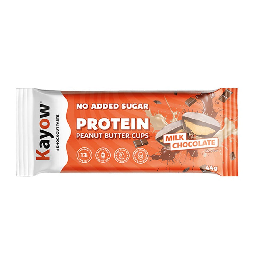 أكواب كايو بروتين زبدة الفول السوداني بالشوكولاتة بالحليب بدون سكر مضاف 44غم