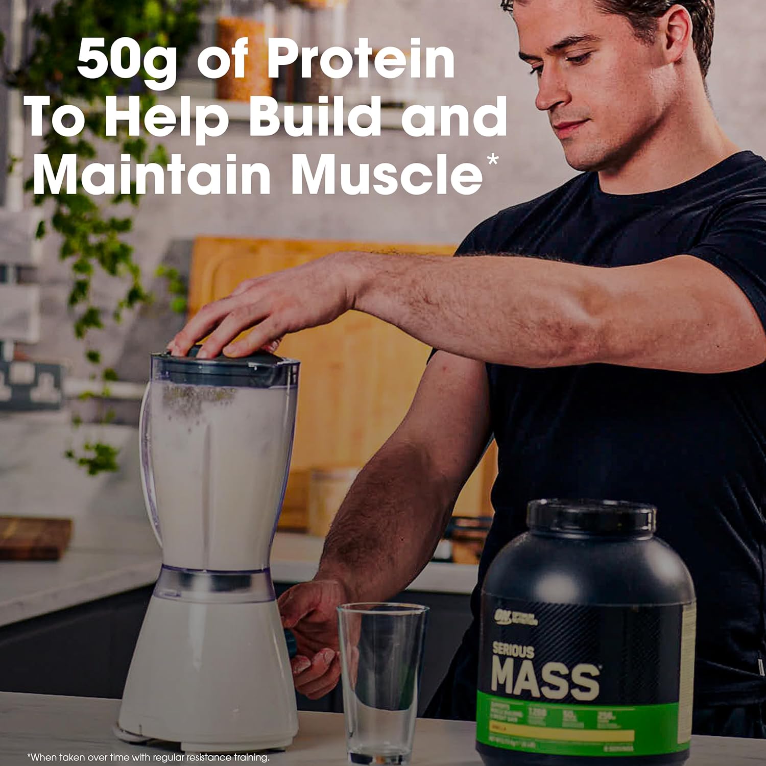 Optimum Nutrition Serious Mass Weight Gainer Protein Powder Strawberry 2.72 kg