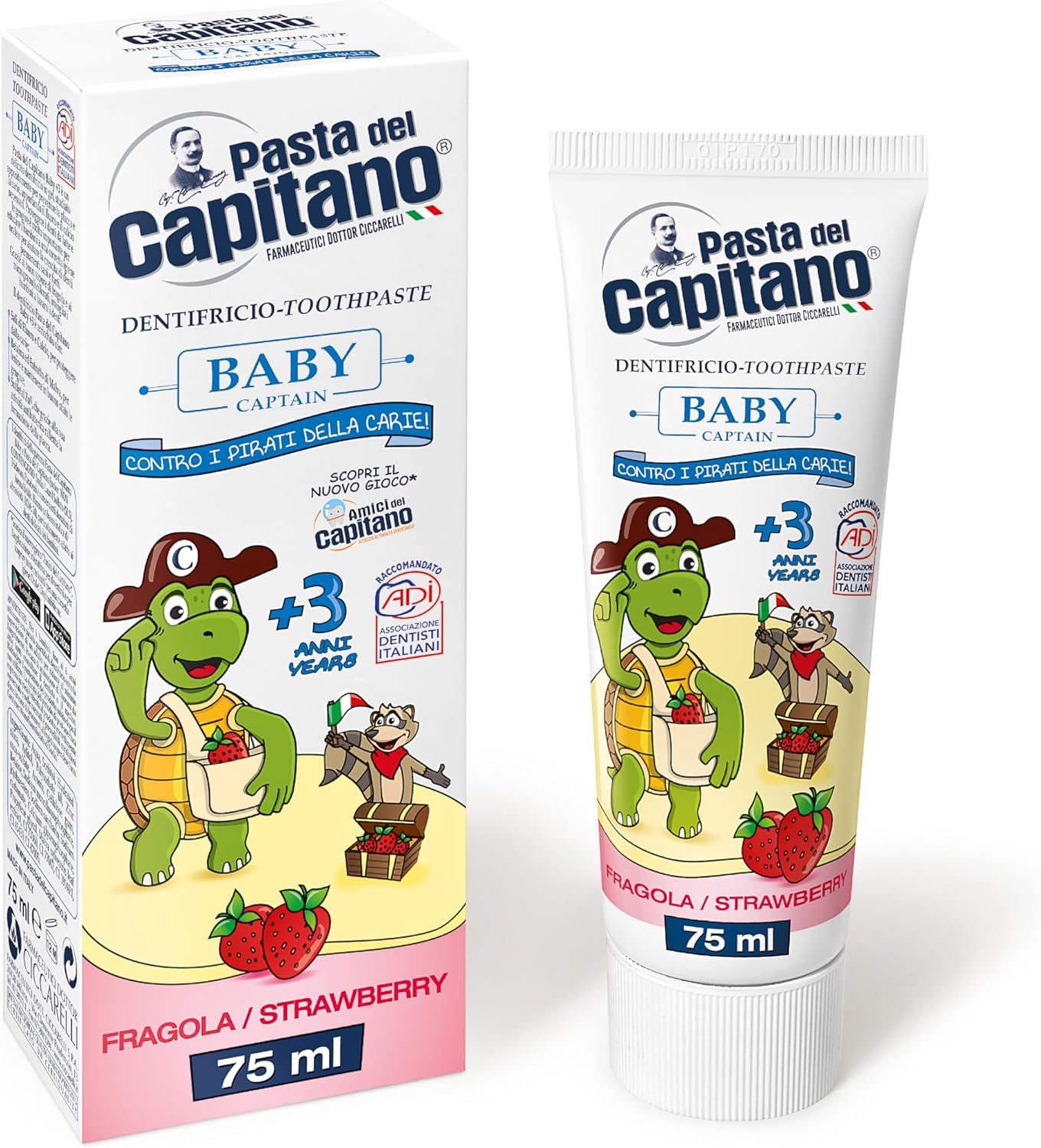 Pasta del Capitano Baby Captain Strawberry toothpaste 3+ Years 75ml