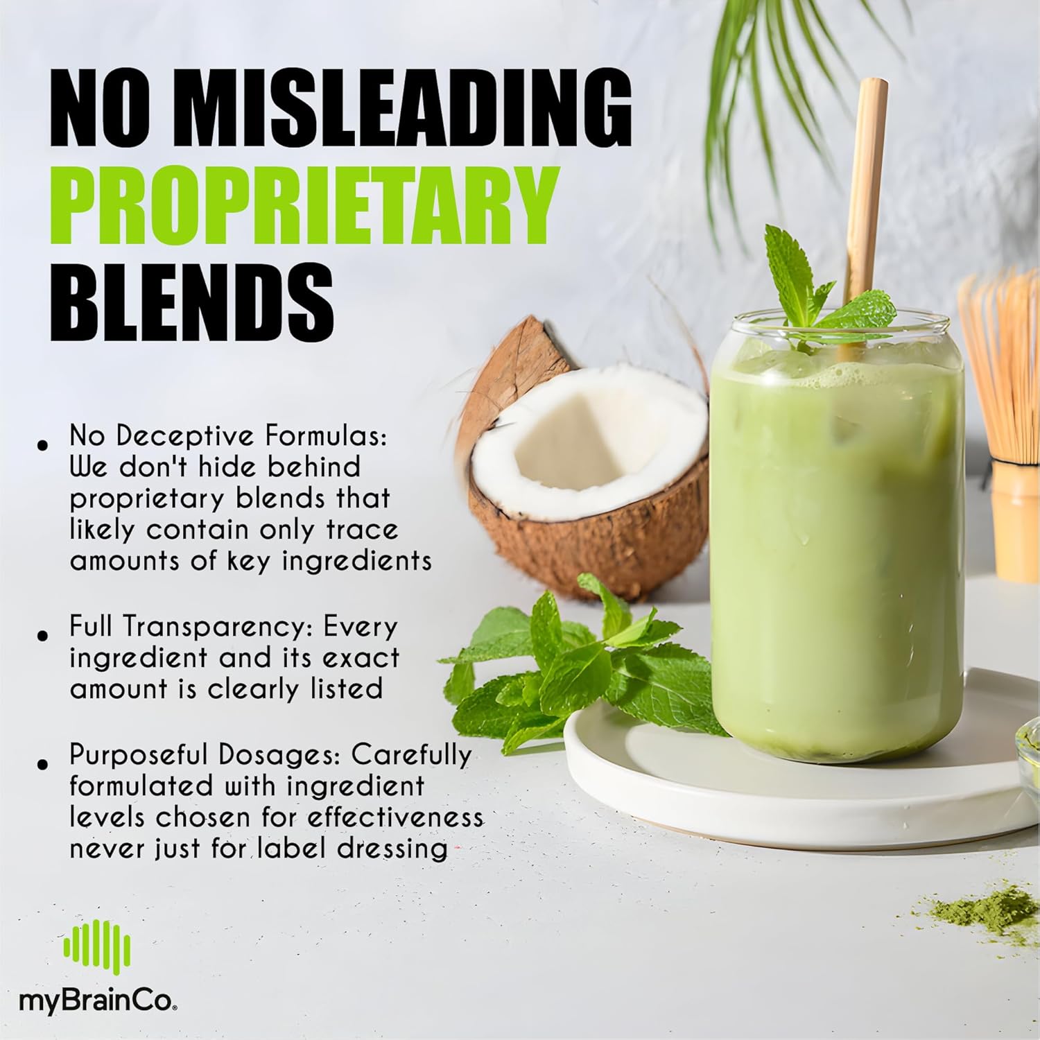 myBrainCo Nootropic Greens Daily Superfood for Body, Brain & Longevity 225g