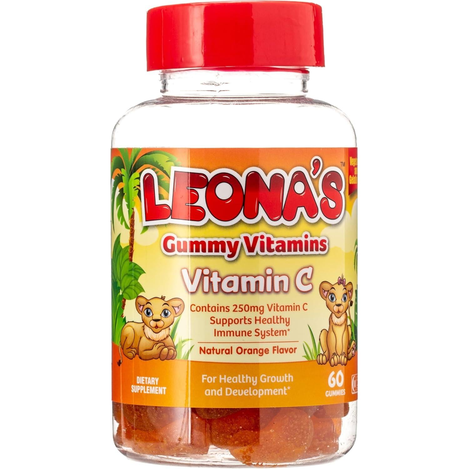 LEONA'S Vitamins C Bottle Natural Orange Flavour - 60 Gummies
