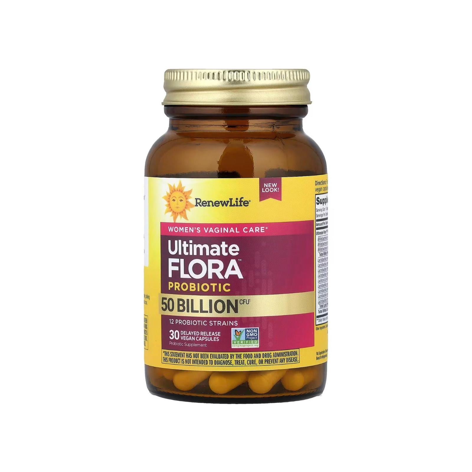 كبسولات بروبيوتيك للعناية بالنساء من رينيو لايف، 50 مليار، 30 كبسولة
