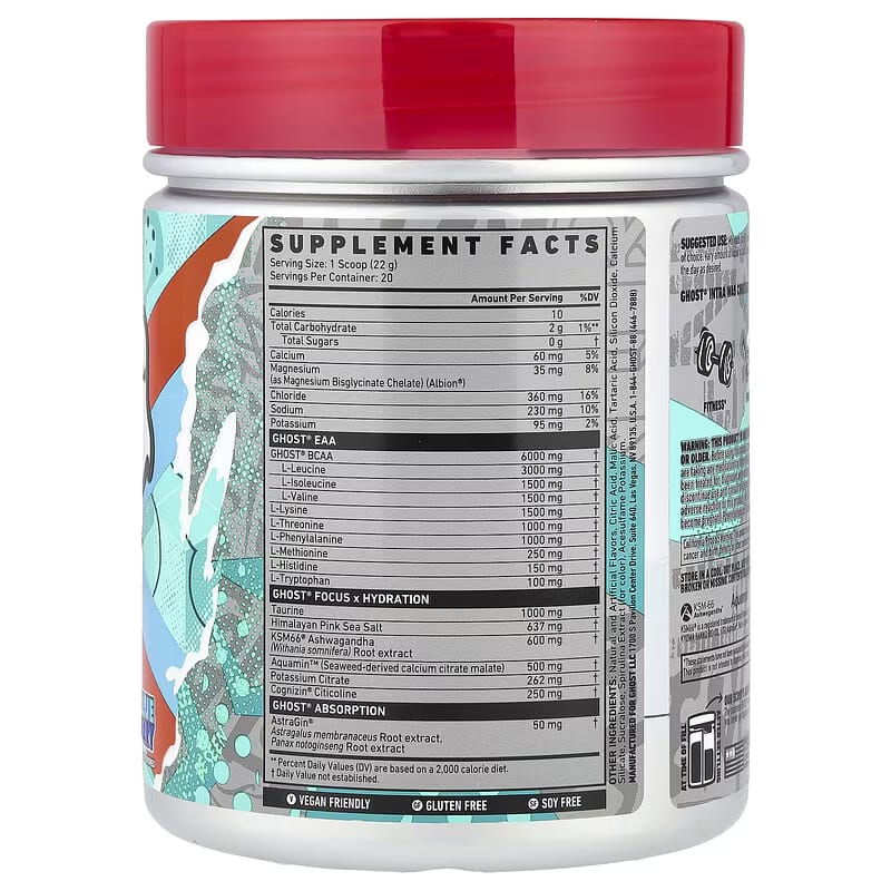 GHOST Intra Workout Powder, Blue Raspberry 440g