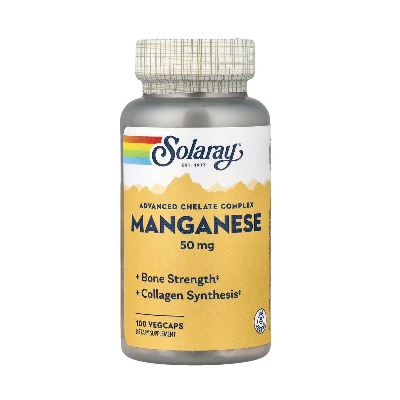Solaray Manganese 50mg 100 VegCaps