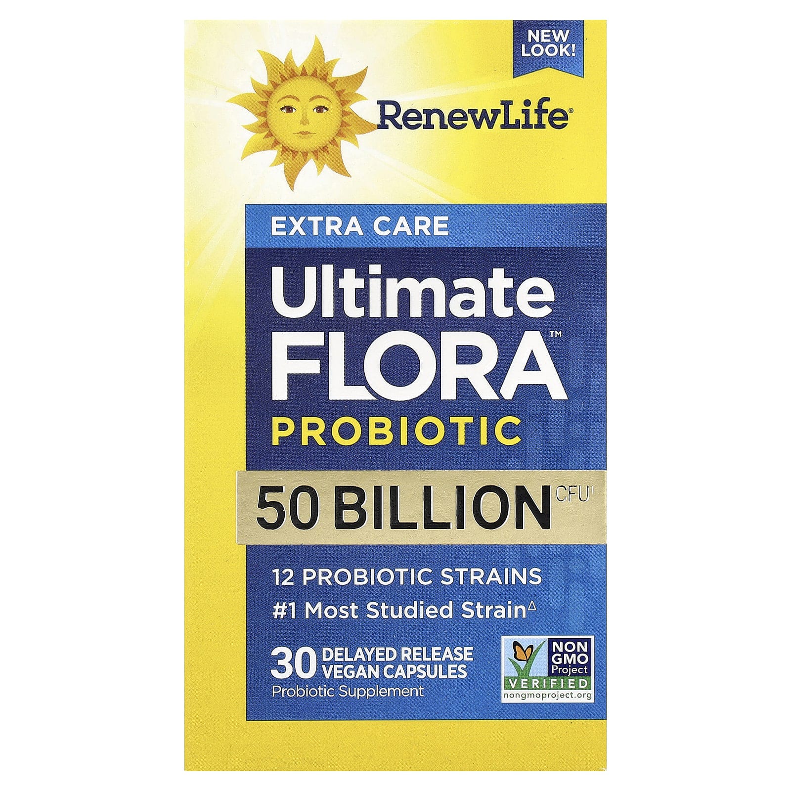 Renew Life Ultimate Flora Probiotic Extra Care 50 Billion 12 Strains 30 vegetable capsules