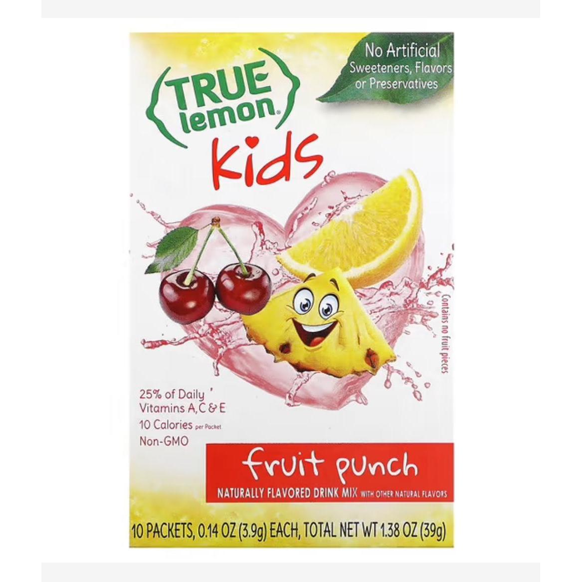 True Lemon Fruit Punch Drink Mix 10 Packets - Case of 12