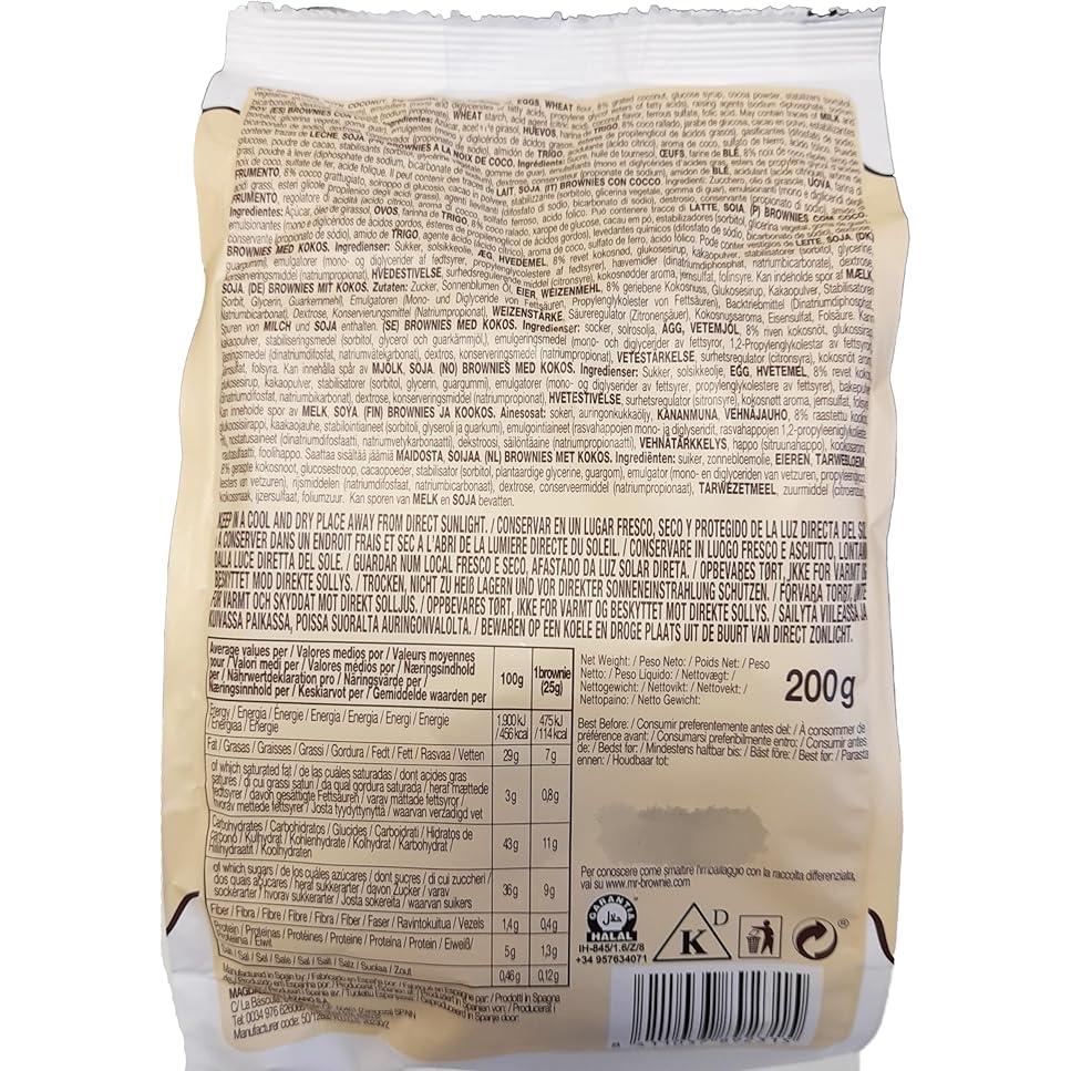 MR Brownie Coconut Broenies with real Coconut flakes 200g