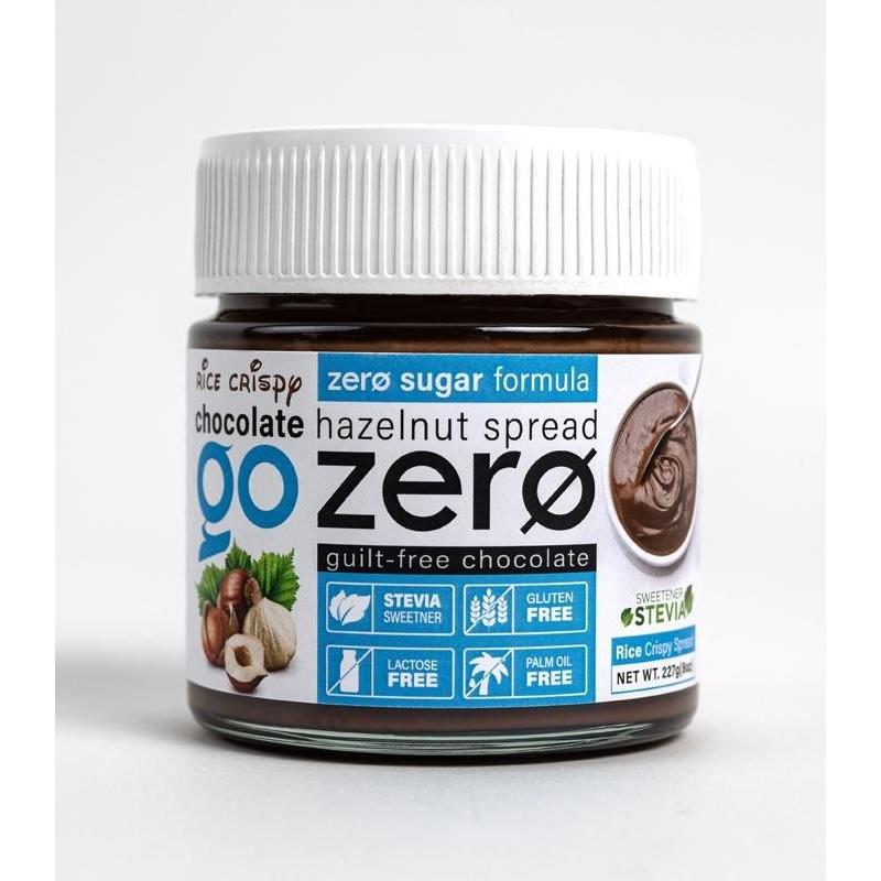 Go Zero Hazelnut Spread Rice Crispy Chocolate Keto Friendly Diabetic Friendly Gluten-Free Vegan & Halal 227g
