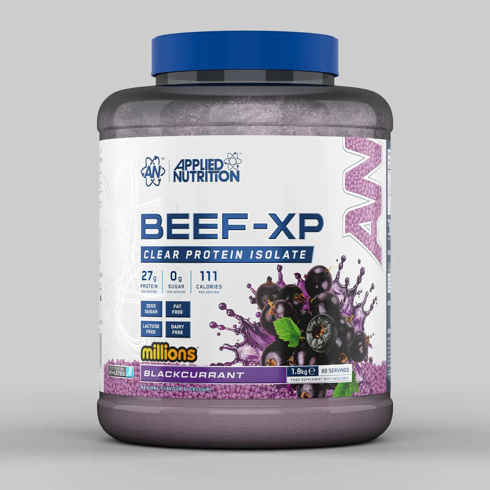 Applied Nutrition Beef-XP Clear Hydrolysed Protein Lactose Free Dairy Free Zero Sugar Blackcurrant Millions 1.8 KG