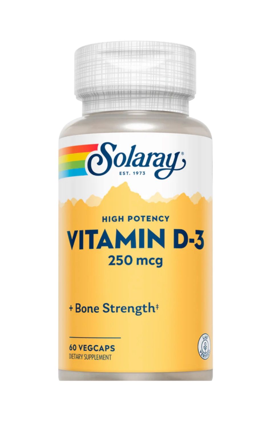 Solaray High Potency Vitamin D3 10,000 IU 250 mcg 60 Vegetable Capsules Softgels