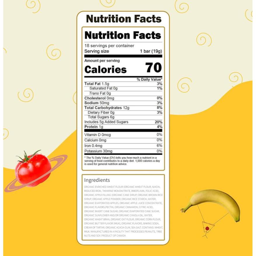 ألواح وجبات خفيفة من التفاح بنكهة شارع سمسم 7 ألواح، 19 جم