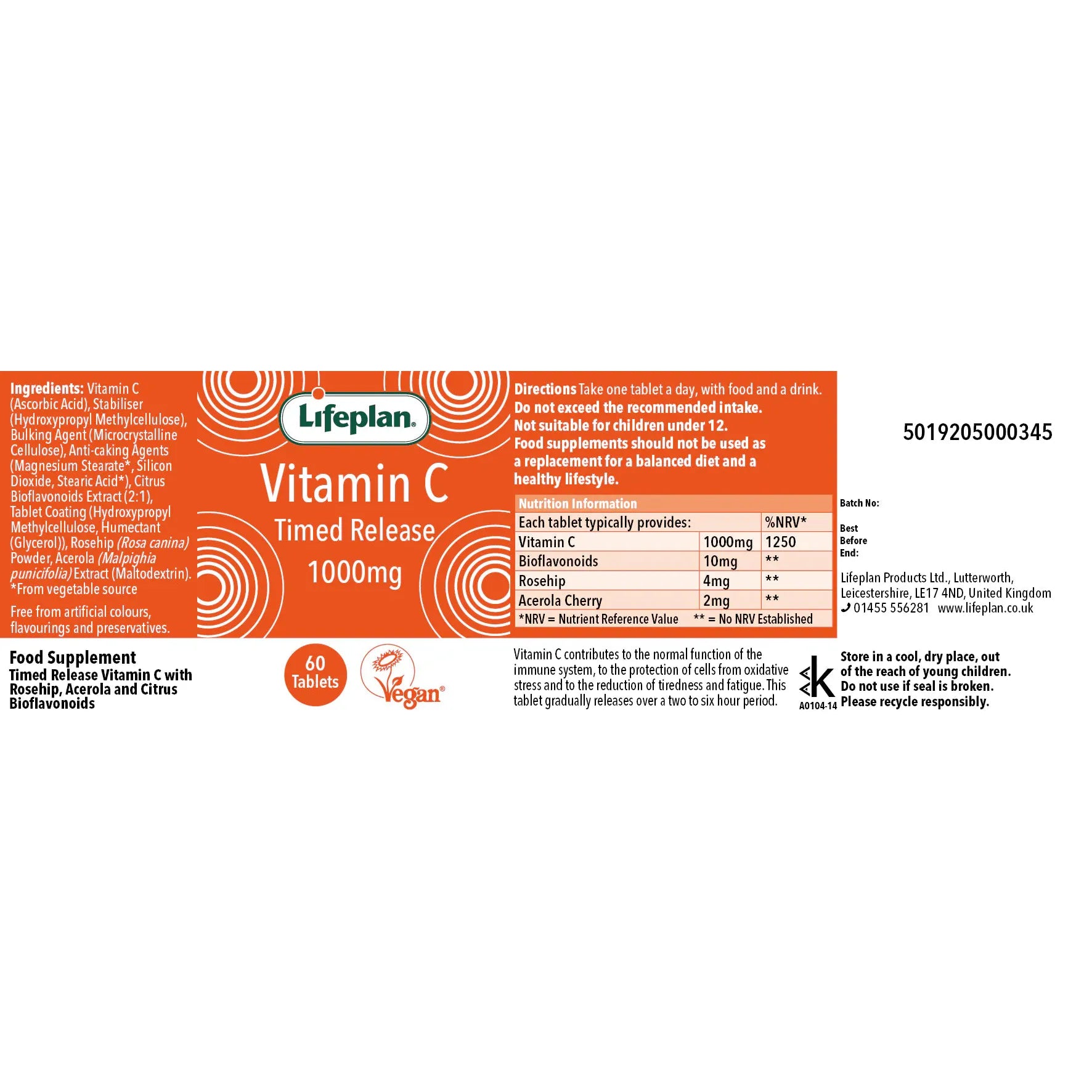 لايف بلان فيتامين سي 1000ملغ 60 قرص نباتي