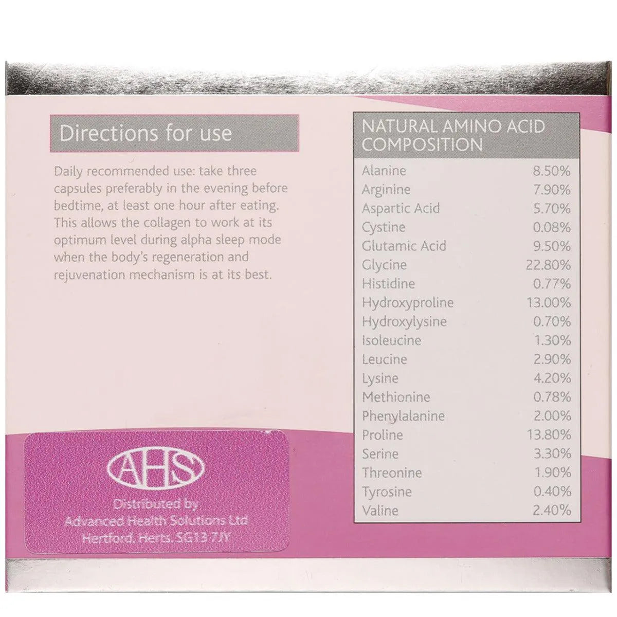 AHS Natural Collagen with Hyaluronic Acid & Rose Hip 180 Capsules