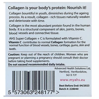 AHS Super Collagen + Vitamin C Type 1&3 1000mg of Collagen per tablet 120 Tablets
