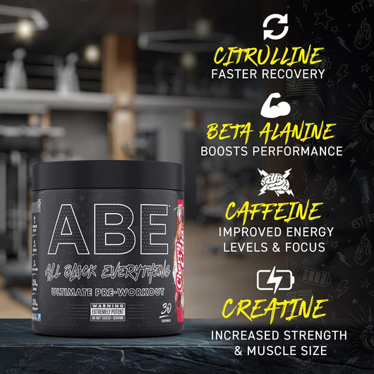 APPLIED NUTRITION ABE All Black Everything Pre-Workout ENERGY FLAVOUR 30 servings 375g